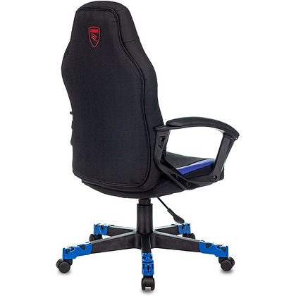 Кресло игровое Бюрократ "Zombie 10", ткань, экокожа, пластик, черный, синий - 4