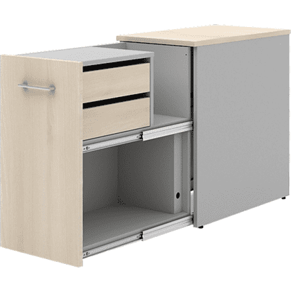 Коллекция Титан Оргтауэр малый ТН572Т+ТН573К-22+ТН172, 400х700х742, с топом и блоком ящиков