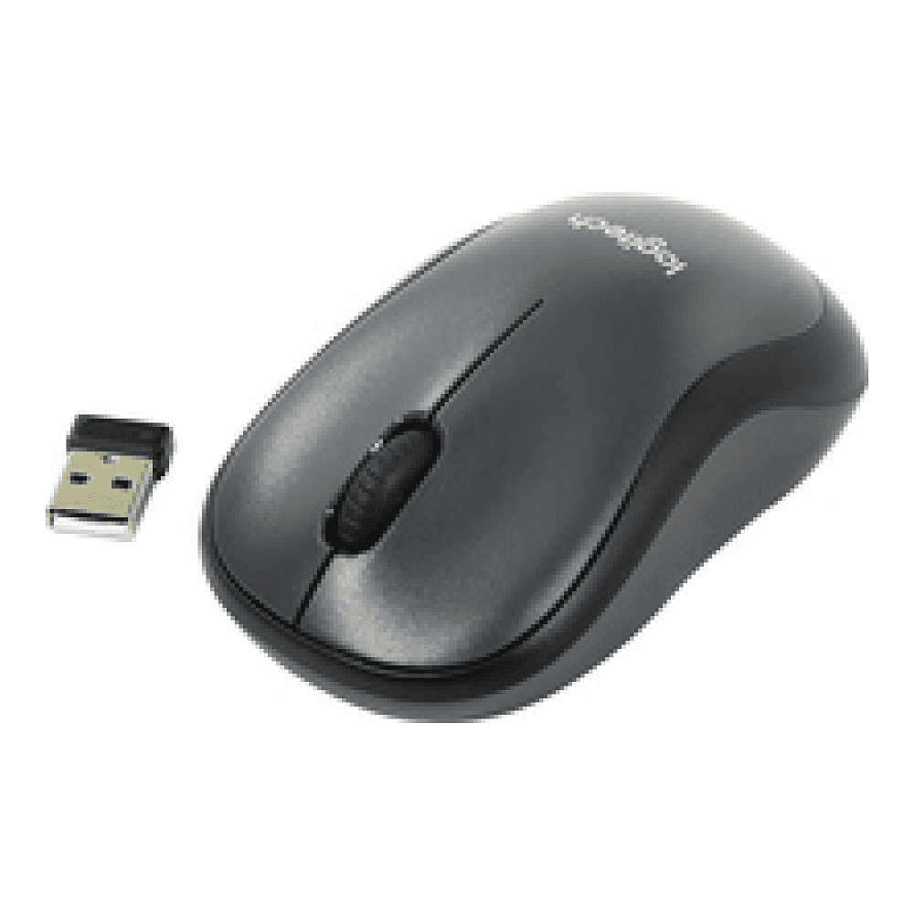 Мышь "Logitech M185", беспроводная, USB, черный, серый - 2