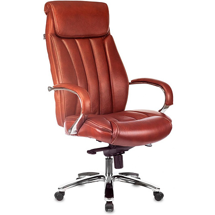 Кресло для руководителя Бюрократ T-9922SL светло-коричневый Leather Eichel, кожа, металл
