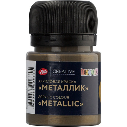Краска акриловая металлик "Декола", 981 античное золото, 20 мл., банка