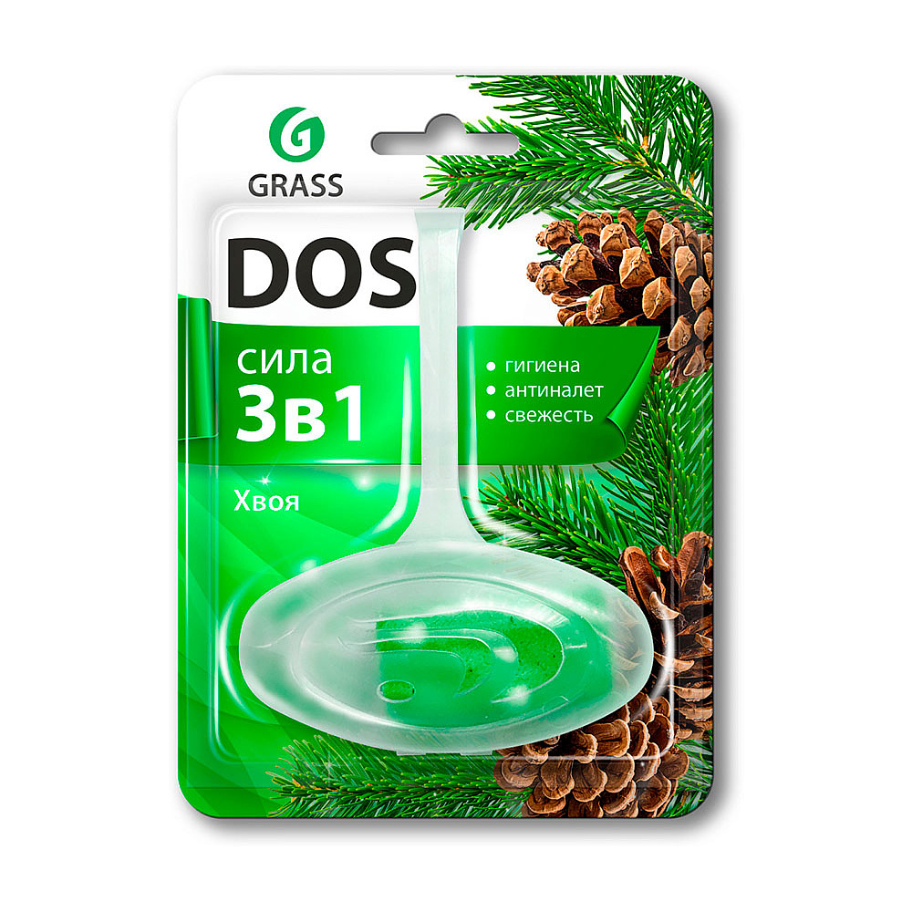 Сменный гигиенический блок для унитаза "Dos 3 в 1 Хвоя", 40 г