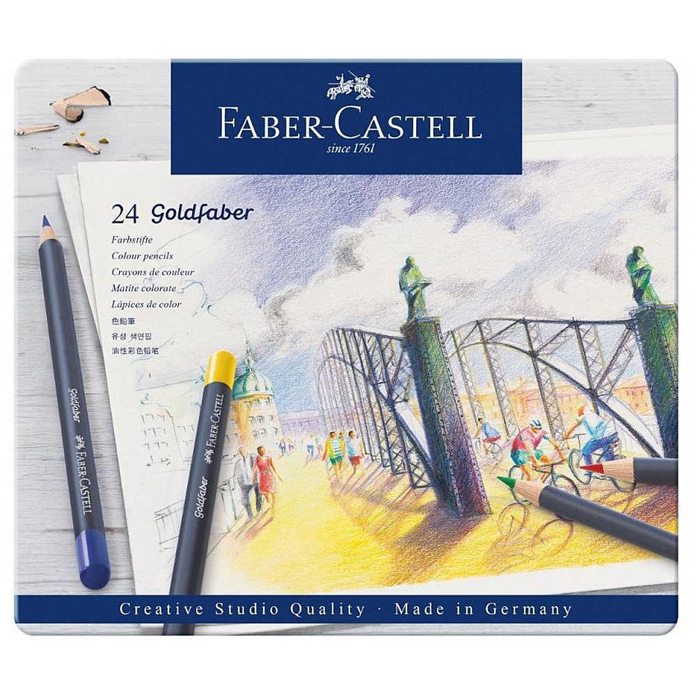 Карандаши цветные "Goldfaber", 24 шт., металлическая упаковка