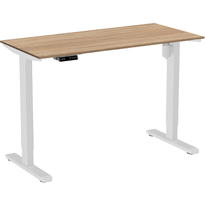 Стол с электроприводом WellDesk Light 1300x675х18 белый/дуб бардолино натуральный (9116310+9072452)