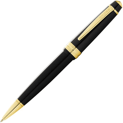 Ручка шариковая "Bailey Light Polished Black Resin and Gold Tone", 0.7 мм, черный, золотой, стерж. черный