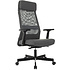 Кресло для руководителя Бюрократ T-995, ткань, сетка, серый, металл черный