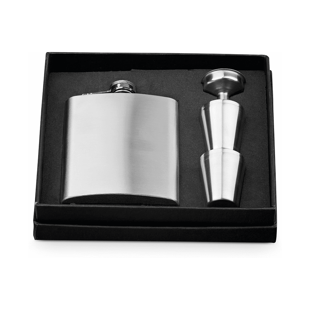 Набор "Novak": фляжка, воронка, 4 стопки, серебристый - 2