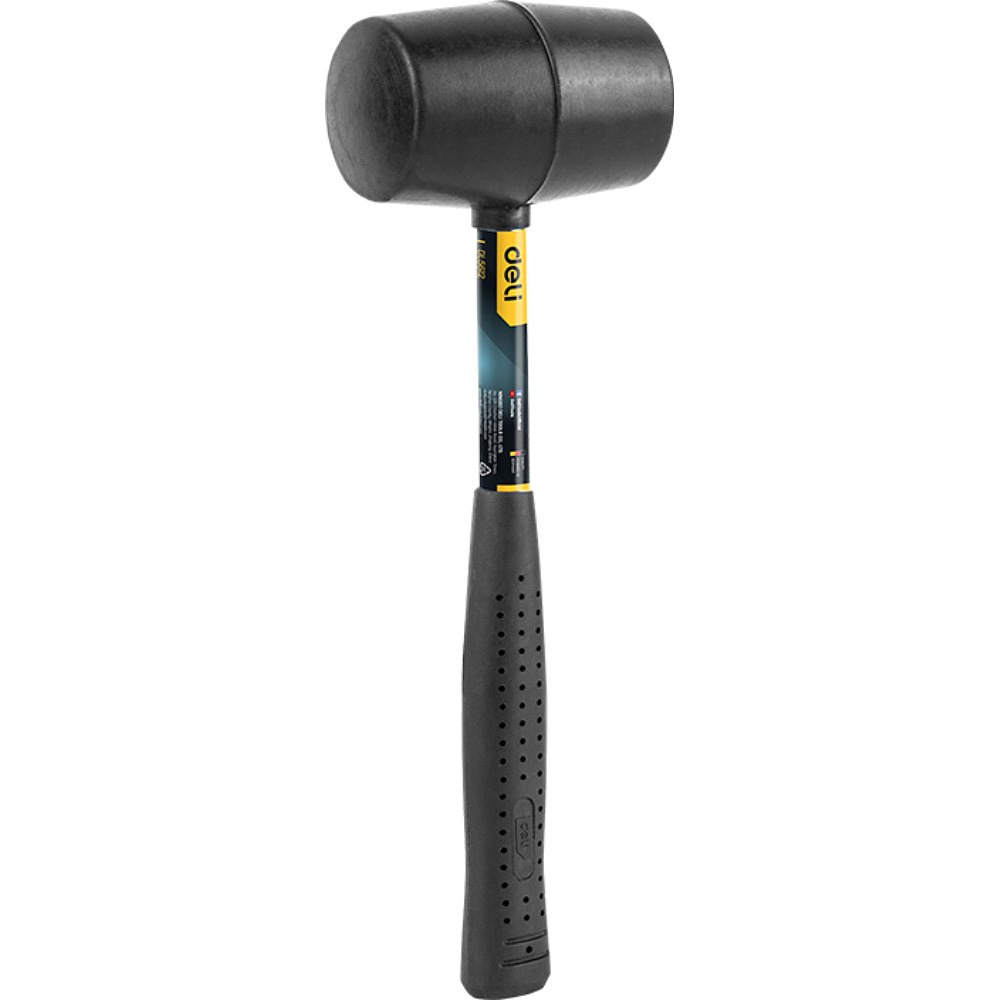 Киянка резиновая черная Deli YS EDL5612, 0,34 кг, стальная рукоятка