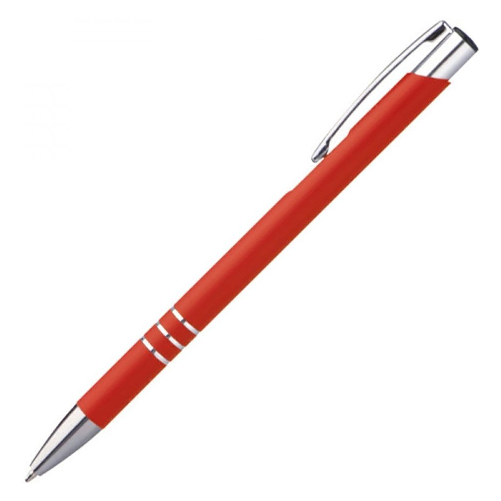 Ручка шариковая автоматическая "New Jersey", 0.7 мм, красный, серебристый, стерж. синий - 2