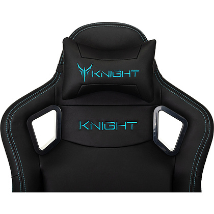 Кресло игровое Бюрократ "Knight Outrider Smile", экокожа, пластик, черный - 8