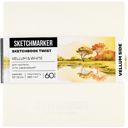 Скетчбук "Sketchmarker Sketch&Write", 12х12 см, 120 листов, бумага молочная, белая