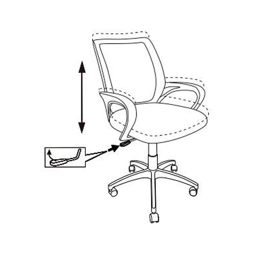 Кресло для персонала Бюрократ "CH-695NLT", ткань, пластик, красный, черный - 6