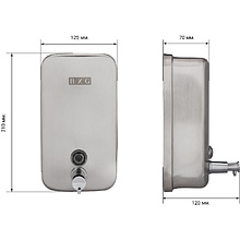 Диспенсер для жидкого мыла BXG "SD H1-1000M", 1 л, ручной, металл, серебристый, матовый