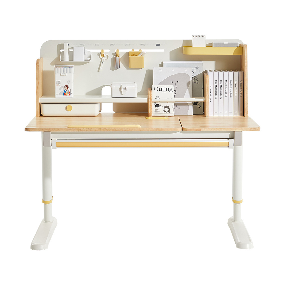 Стол Ergosmart регулируемый Galleon, 1200х700х(520-760) мм, гевея, с книжной полкой - 2