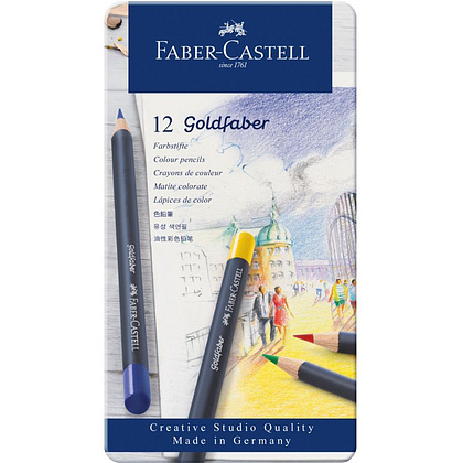Карандаши цветные "Goldfaber", 12 шт., металлическая упаковка