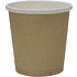 Контейнер бумажный, 440 мл, 72/98х99, 25 шт, крафт, белое дно