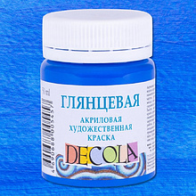Краска акриловая глянцевая "Декола", 515 синяя, 50 мл., банка
