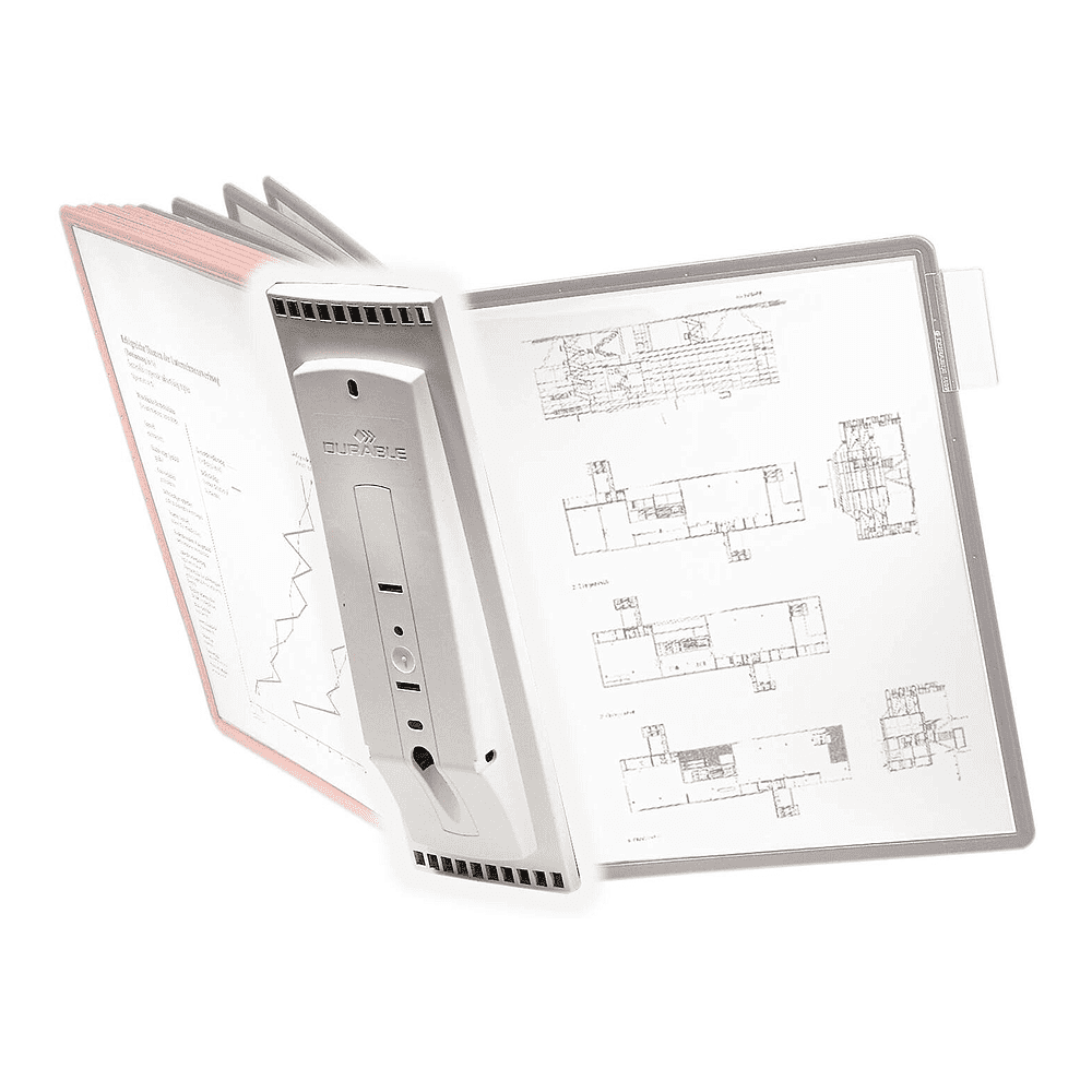 Стойка информационная "Sherpa", настенная, A4, 10 демопанелей, серый