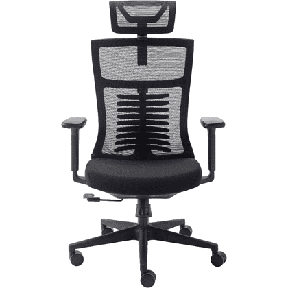 Кресло для руководителя EVOLUTION "FISHBONES", ткань, сетка, пластик, черный - 6