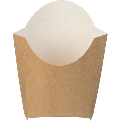 Контейнер бумажный для картофеля фри, 83x54x100 мм, 400 шт/упак, крафт - 2