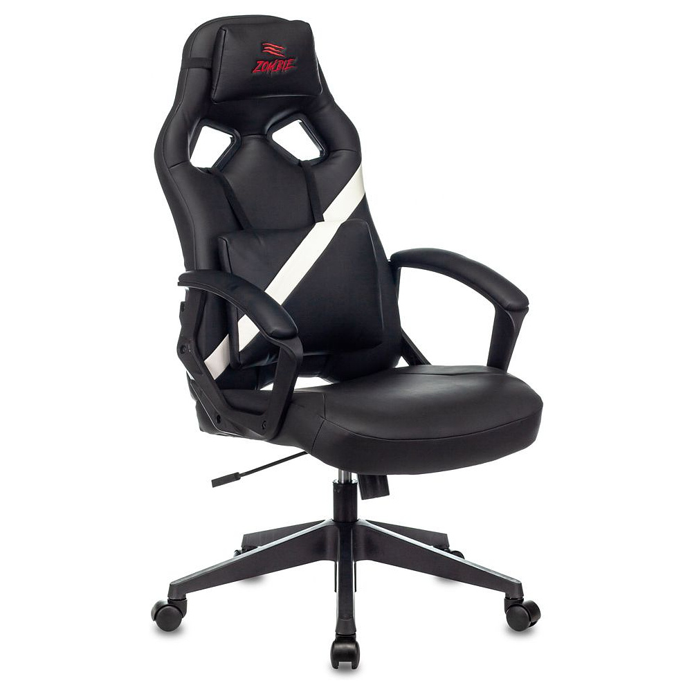 Кресло игровое "Zombie DRIVER", экокожа, пластик, черный, белый