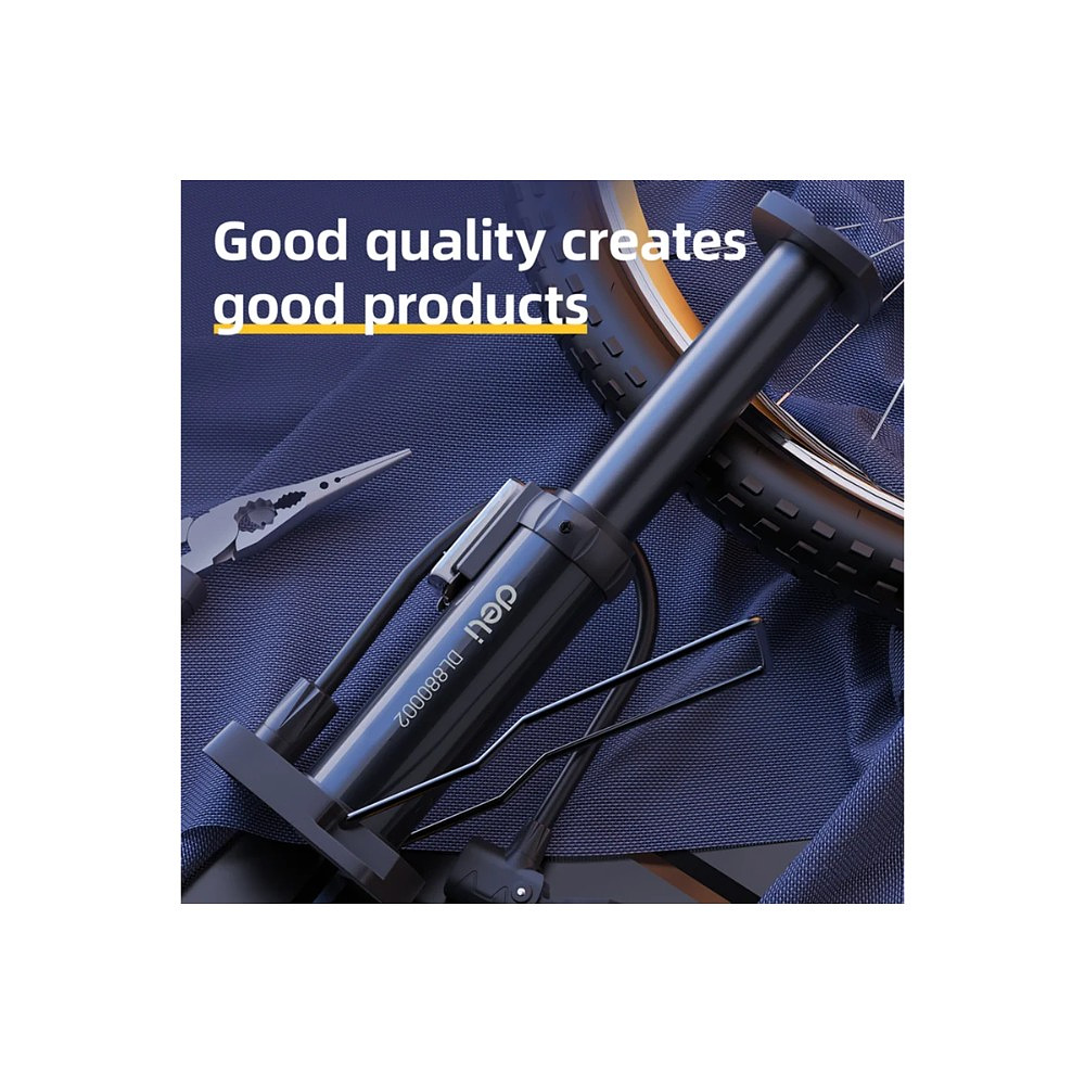 Насос велосипедный ножной Deli YS EDL880002, 5.5bar/80psi - 6