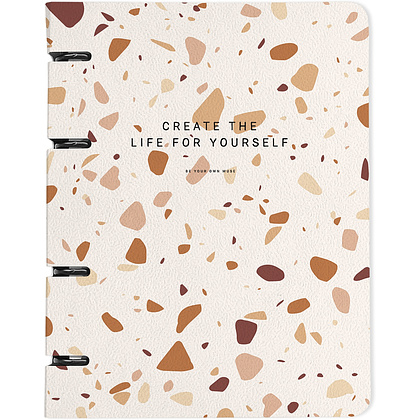 Тетрадь на кольцах Be Smart "Terrazzo", А5, 120 листов, клетка, коричневый