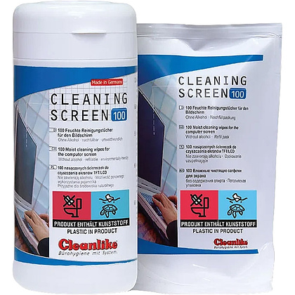 Салфетки чистящие для техники и экранов "Cleanlike" в тубе, 100 шт, безалкогольные - 2