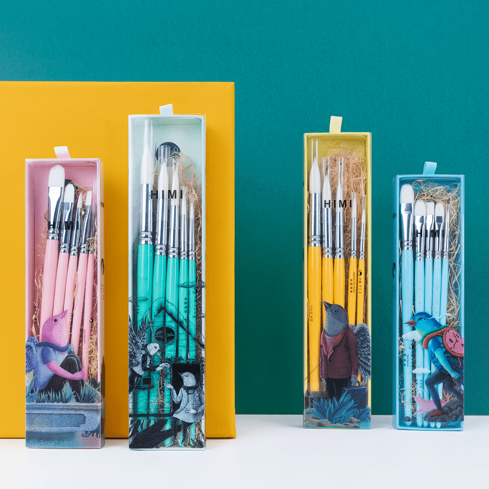 Набор кистей для рисования "Himi Miya Little Bird", синтетика, 5 шт - 14