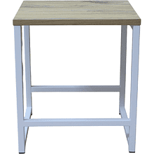 Табурет RION ALLERD, металл, ЛДСП, белый муар, Дуб Нокс