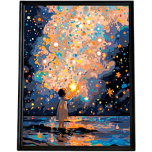 Картина по номерам "Девочка со звёздами"