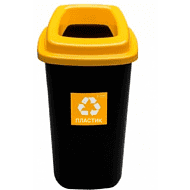 Урна Plafor Sort bin для мусора 45л, цв.черный/желтый