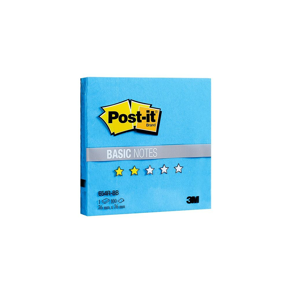 Бумага для заметок на клейкой основе "Post-it Basic", 76x76 мм, 100 листов, голубой