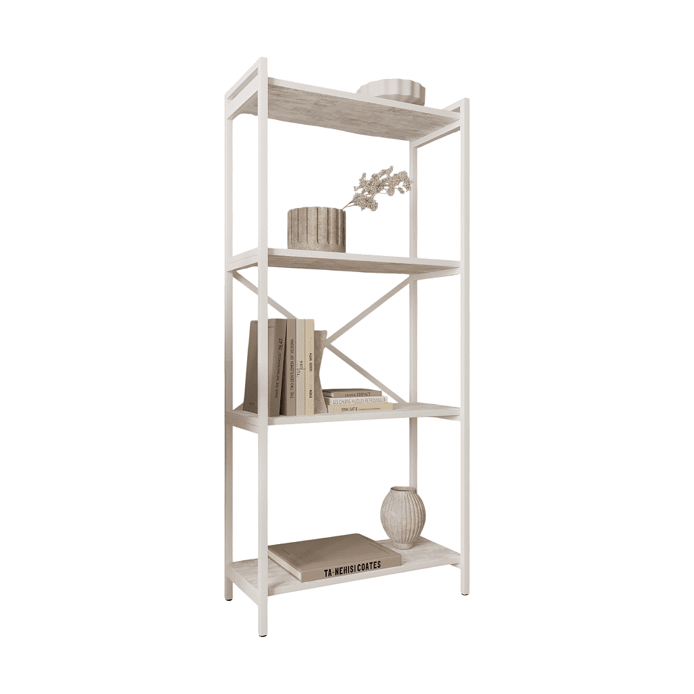 Стеллаж ALLERD RION, белый муар, 675х300х1500, энигма