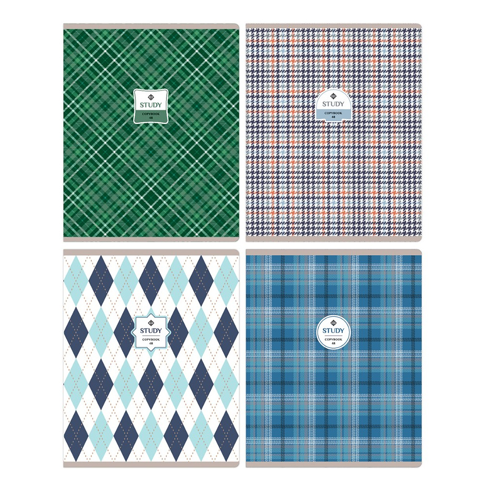 Тетрадь "Study", А5, 48 листов, в клетку, ассорти