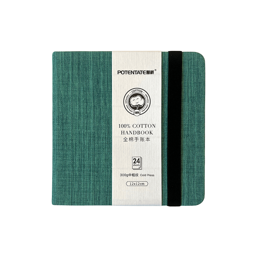 Cкетчбук для акварели "Potentate", холодный пресс, 12х12 см, 300 г/м2, 24 листа, бирюзовый