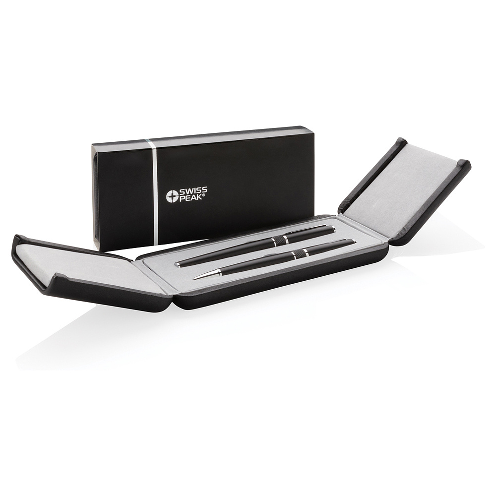 Набор ручек "Swiss Peak Deluxe": ручка шариковая автоматическая и роллер, черный - 9