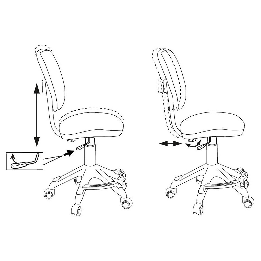 Кресло детское "Бюрократ CH-W204/F", пластик, разноцветный алфавит - 5