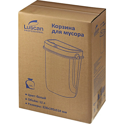 Корзина для мусора Luscan Prof Etalon, 12 л, белый - 9