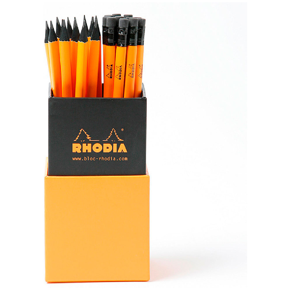 Карандаш простой "Rhodia", HB, с ластика, оранжевый - 4