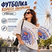Футболка оверсайз унисекс "Колесо обозрения", M-L, жемчужный
