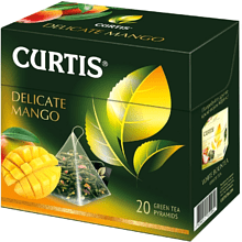 Чай "Curtis" Delicate Mango, 20 пакетиков x1.8 г, зеленый