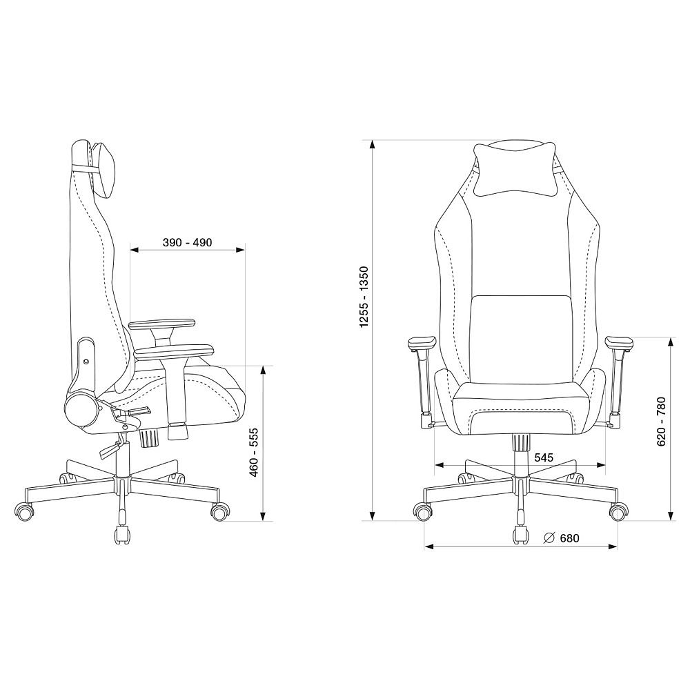 Кресло игровое Бюрократ Knight N1 Fabric, ткань, черный - 15