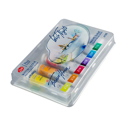 Краски акварельные "Белые ночи полночь колористика", набор 6 цветов, тубы - 2