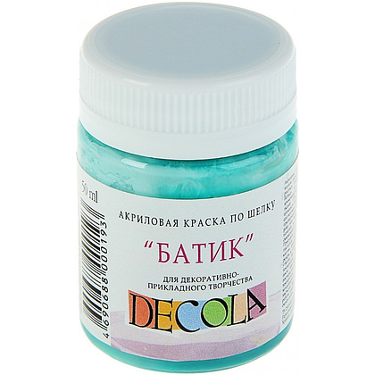 Краска акриловая по шелку перламутровая "Декола", 720 изумрудная, 50 мл., банка