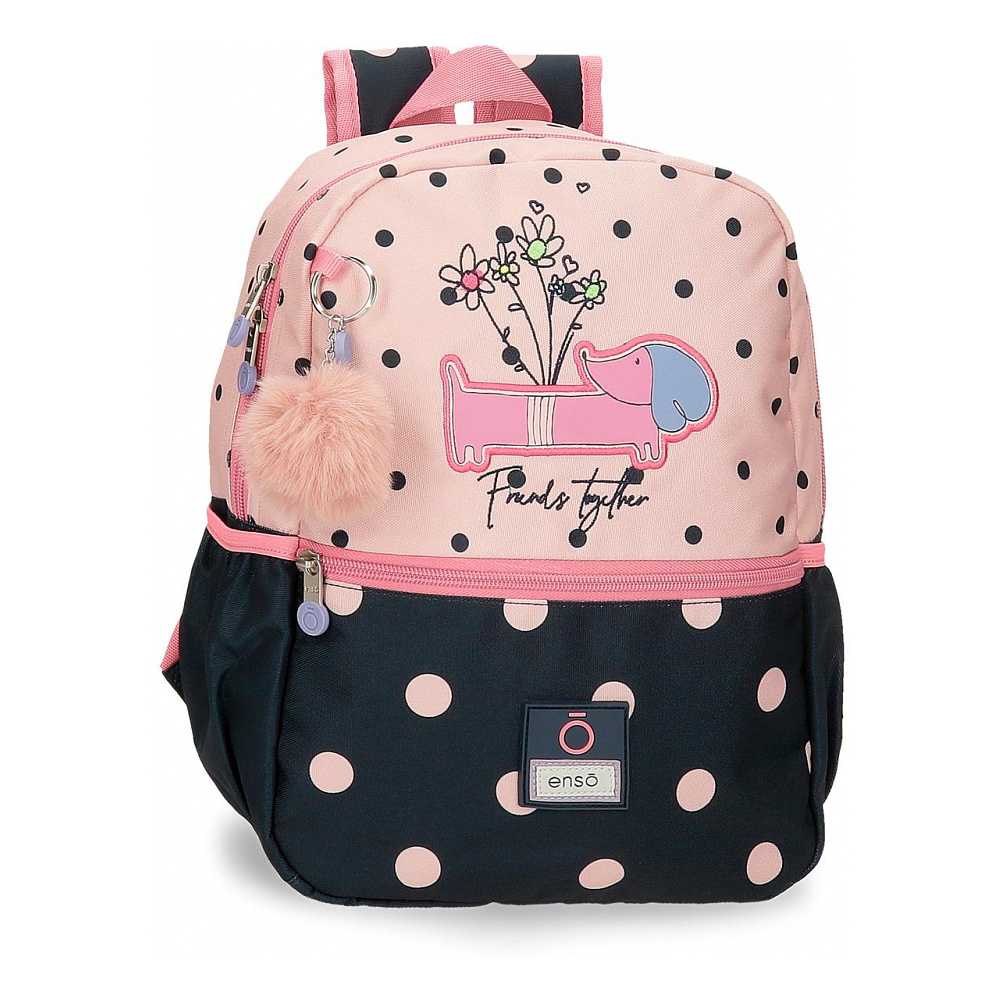 Рюкзак школьный Enso "Friends together", L, розовый, темно-синий