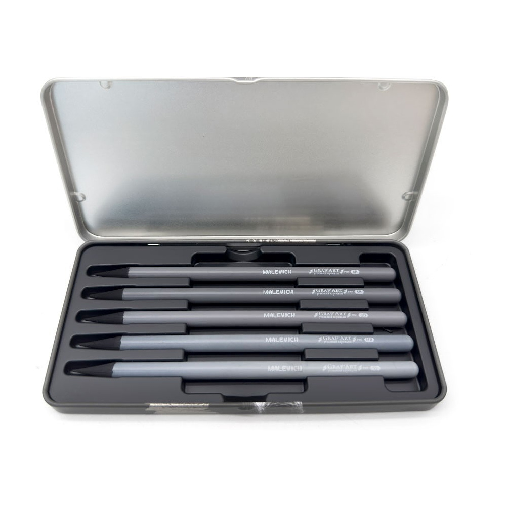 Набор карандашей угольных монолитных "Малевичъ GrafArt PRO", 5 шт. - 2