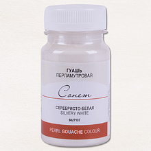 Краски гуашевые перламутровые "Сонет", 107 серебристо-белая, 100 мл., банка