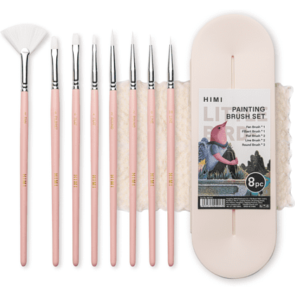 Набор кистей для рисования "Himi Little Bird", синтетика, 8 шт