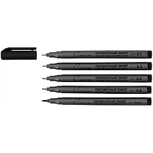Ручка-лайнер "Сонет", 0,1-0,8 мм, набор 5 шт., черный